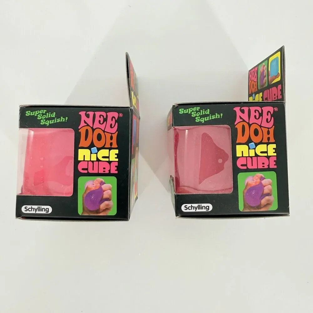 Schylling Nee Doh Nice Cube Original Pink Sensory Fidget Toy Stress Ball 2.25" - Picture 5 of 10